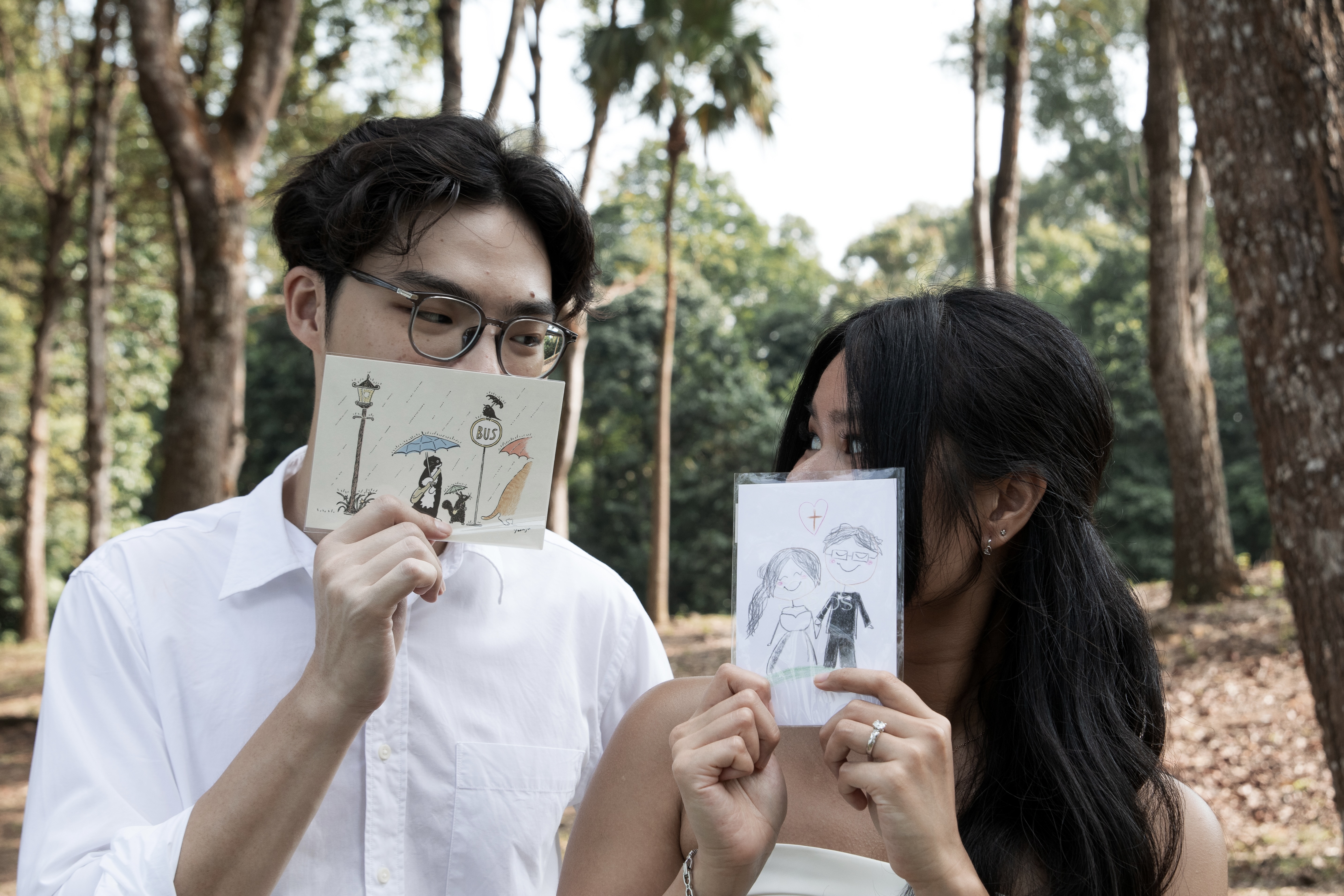 Angelina and Joel laughing together