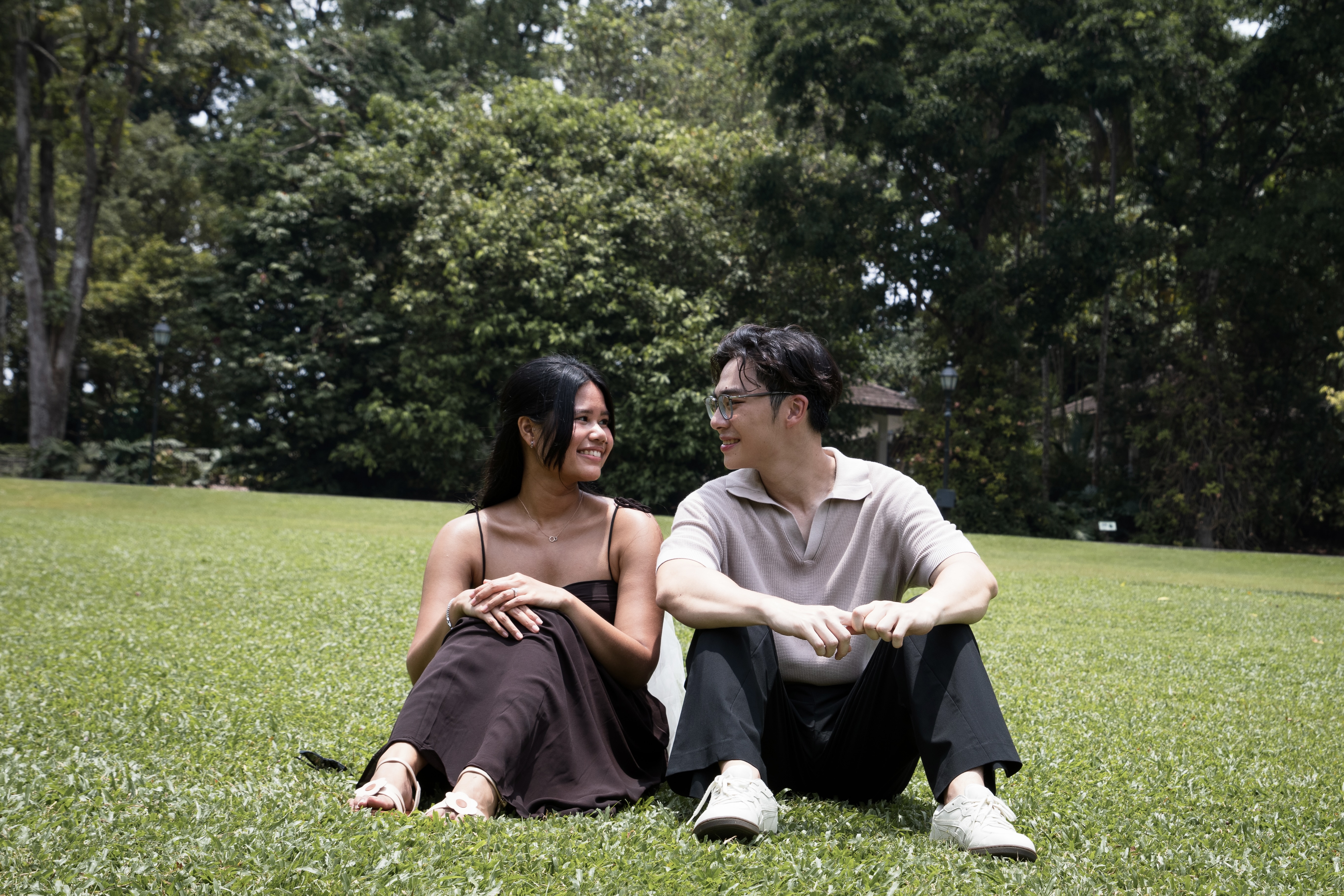 Couple dancing in the garden